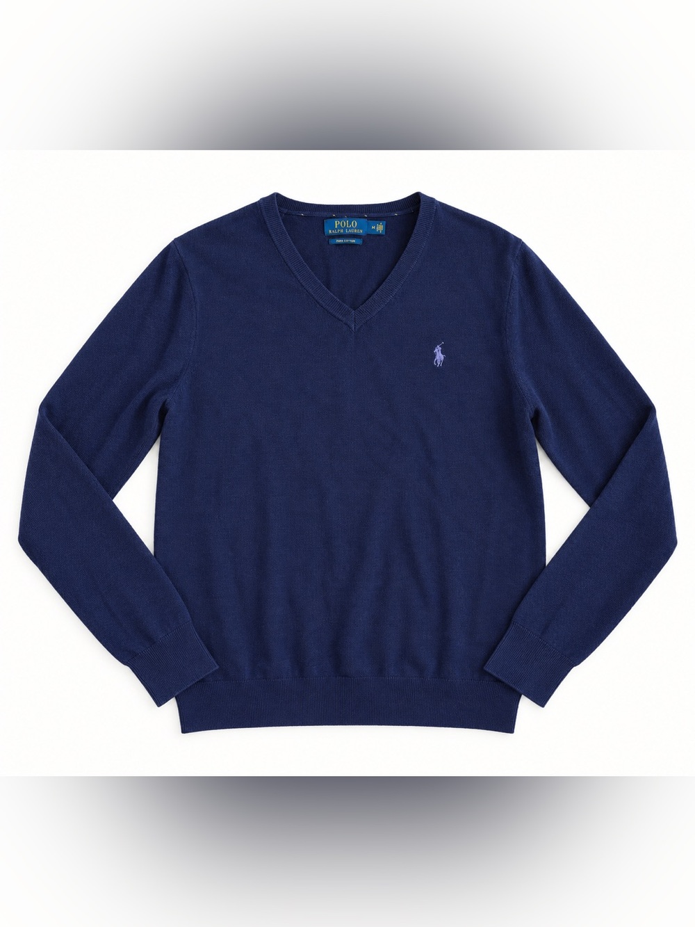 Polo Ralph Lauren Men’s M Navy Washable Merino Wool V-Neck Sweater